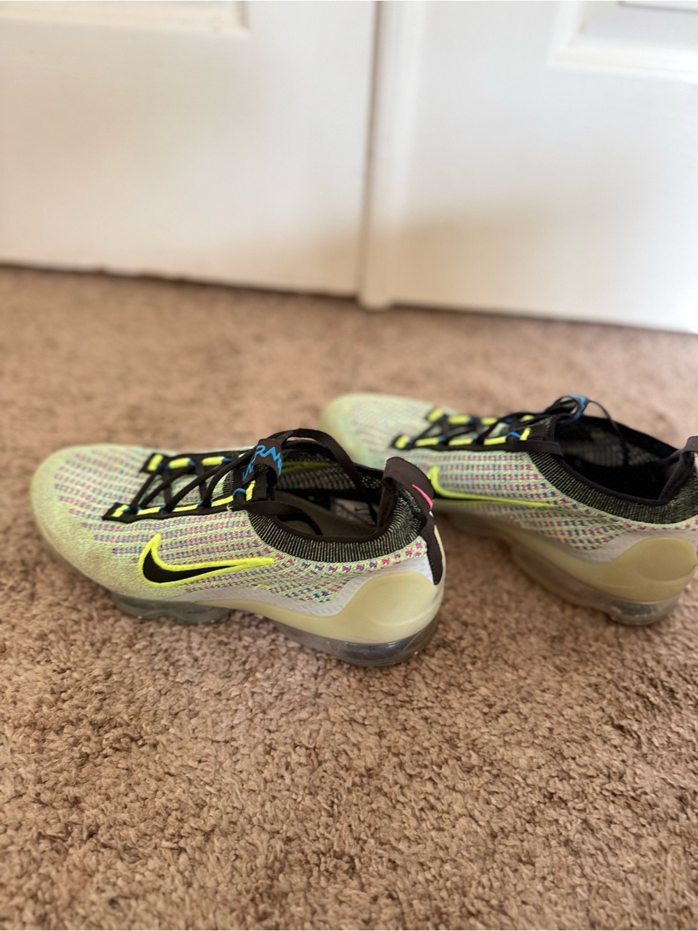 Nike Flyknit VaporMax Sneakers in Neon Yellow and Black
